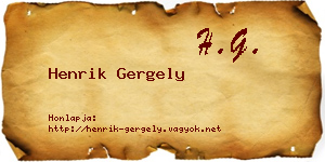 Henrik Gergely névjegykártya